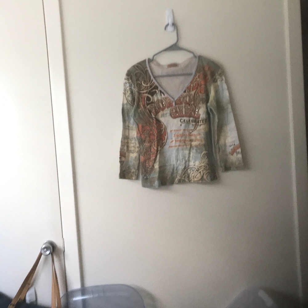 Patterned 3/4 length tee - Picture 2 of 8